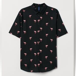 Black Flamingo‎ Print Shirt men’s small